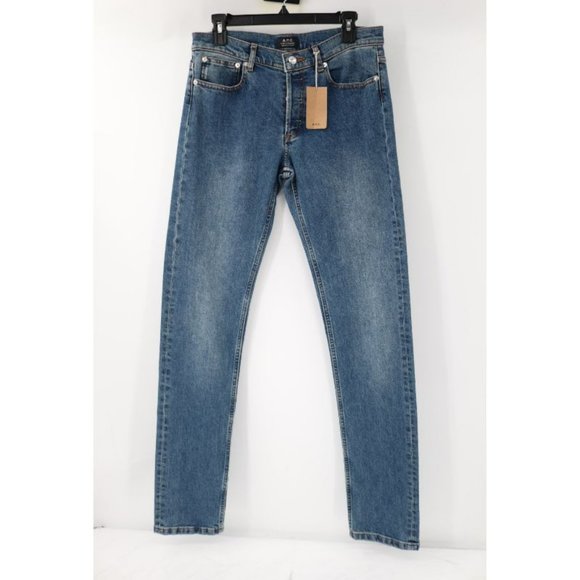 A.P.C. Blue Slim Straight Jeans Versatile Denim - Picture 2 of 12
